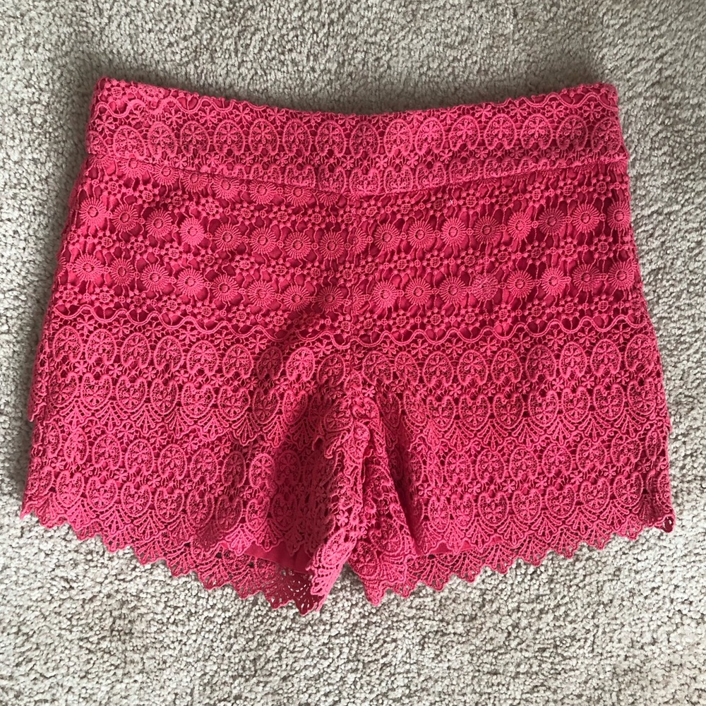LOFT Pink Lace Riviera Shorts Size 6
